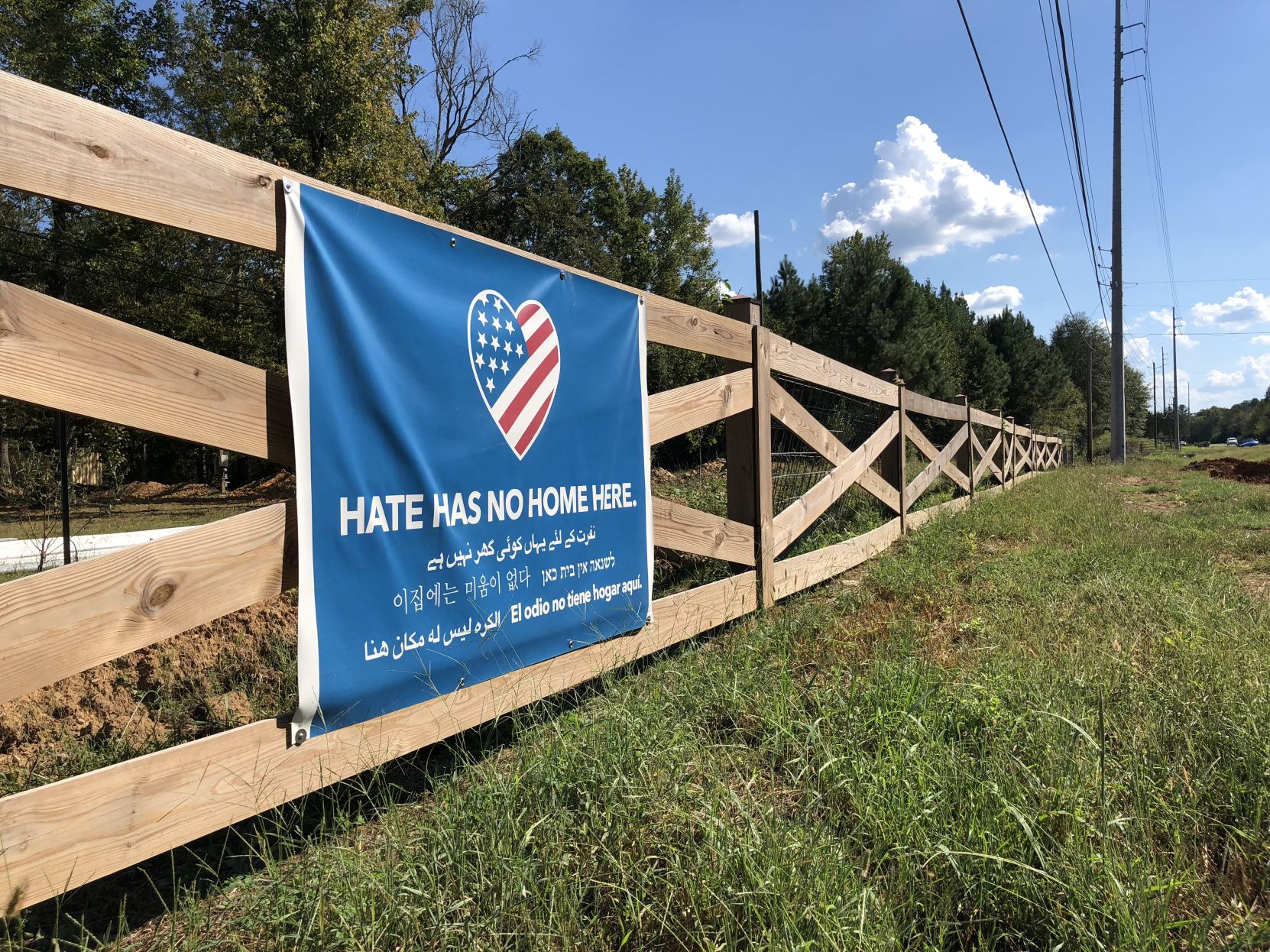 The 'Hate has no home here' sign in Choccolocco